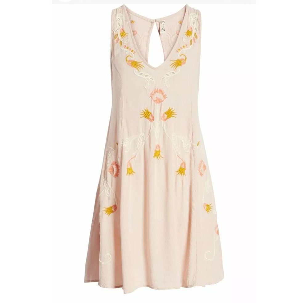NWT Free People Adelaide Embroidered Sleeveless Slip Dress Size XS